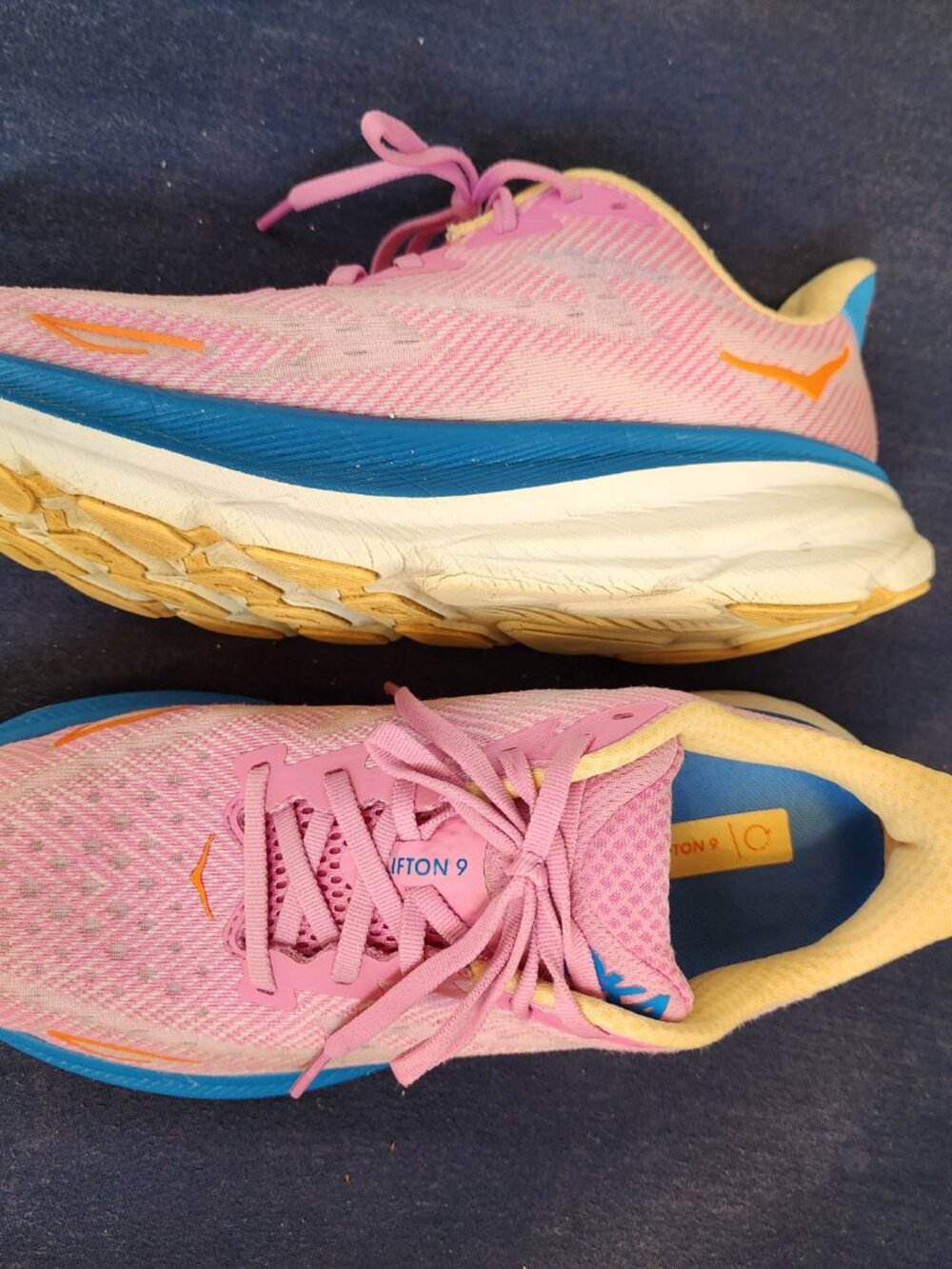 Hoka Clifton 9 Women's Running Shoes Size 9.5B Pink Blue - Picture 13 of 16